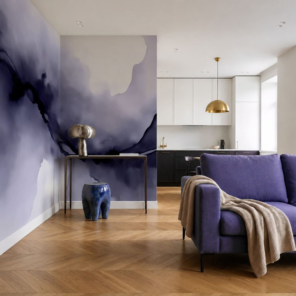 Donkere stroom door waterverf — interieur 1