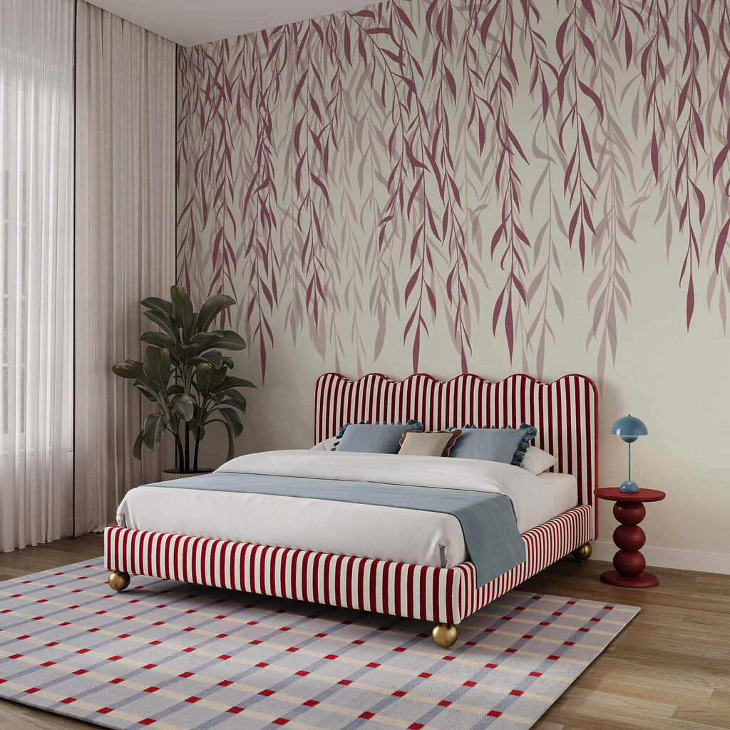 Hangende blaadjes in inktlijnen — interieur 1