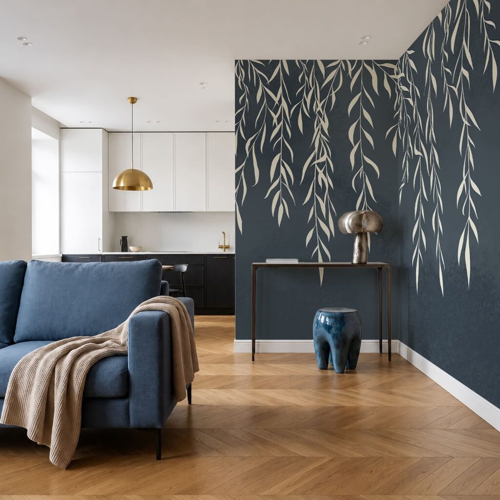 Witte twijgen hangen neer — interieur 3