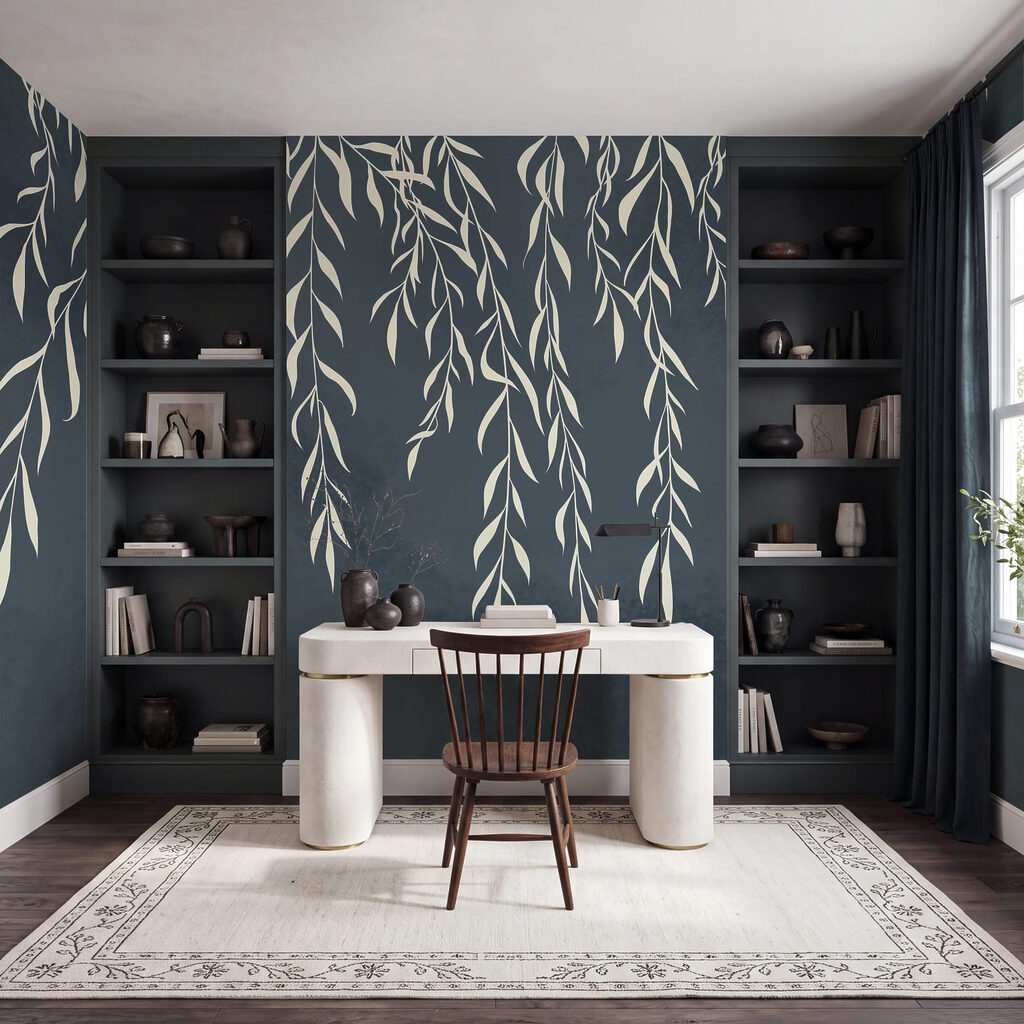 Witte twijgen hangen neer — interieur 1
