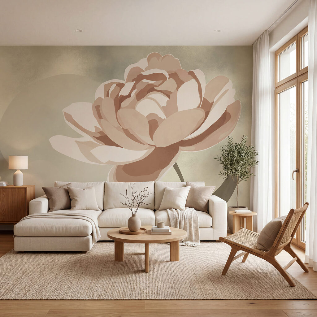 Verfijnde schoonheid in zachte tinten in een interieur