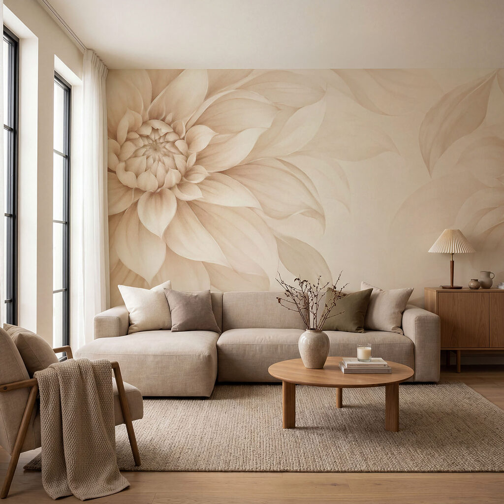 Grote bloemen langs randen — interieur 2