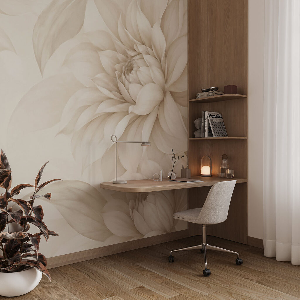 Grote bloemen langs randen — interieur 1