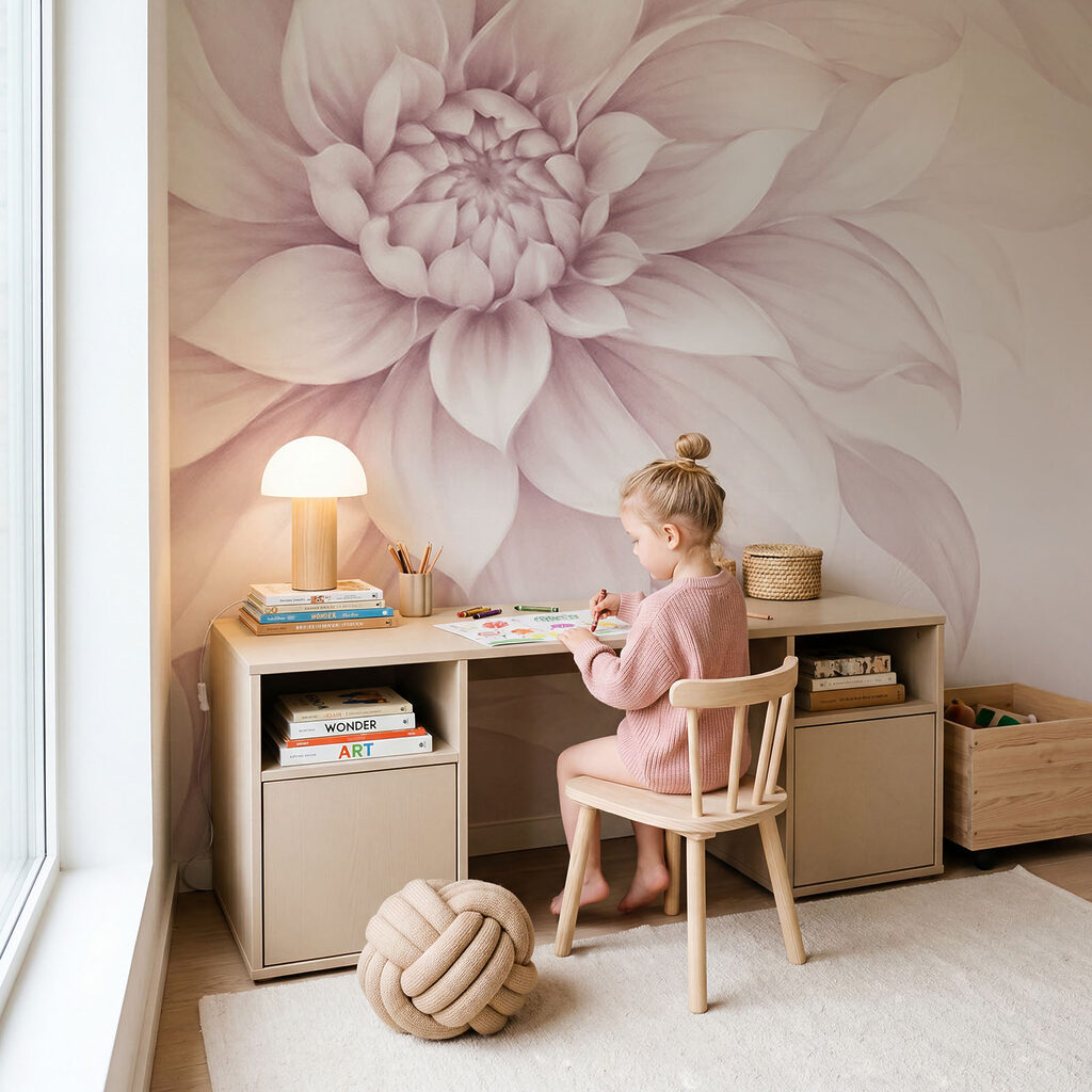 Grote bloemen langs randen — interieur 4