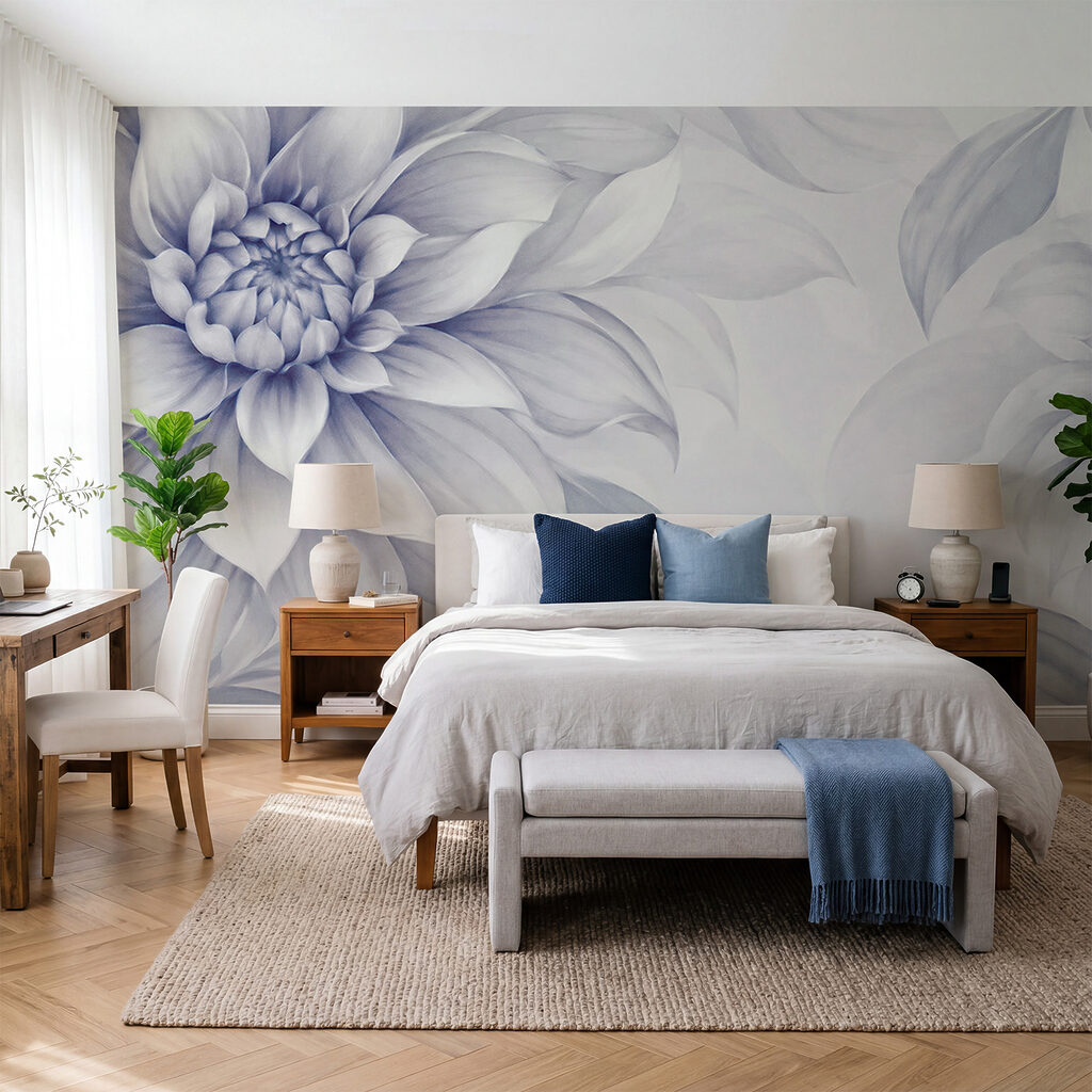Grote bloemen langs randen — interieur 1