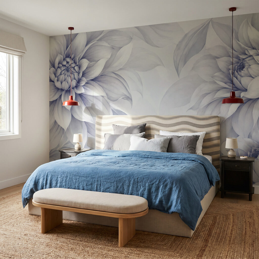 Grote bloemen langs randen — interieur 2
