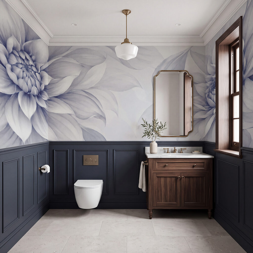 Grote bloemen langs randen — interieur 3