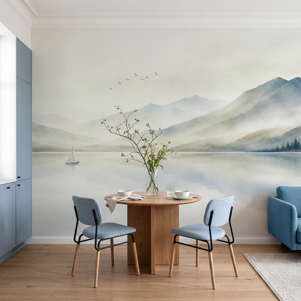 Zeilboot in een bergspiegeling — interieur 1