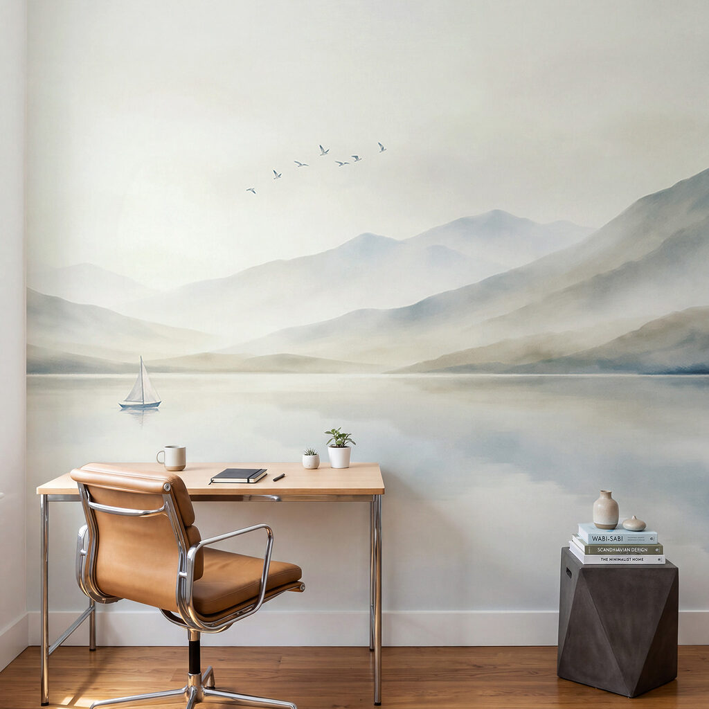 Zeilboot in een bergspiegeling — interieur 3