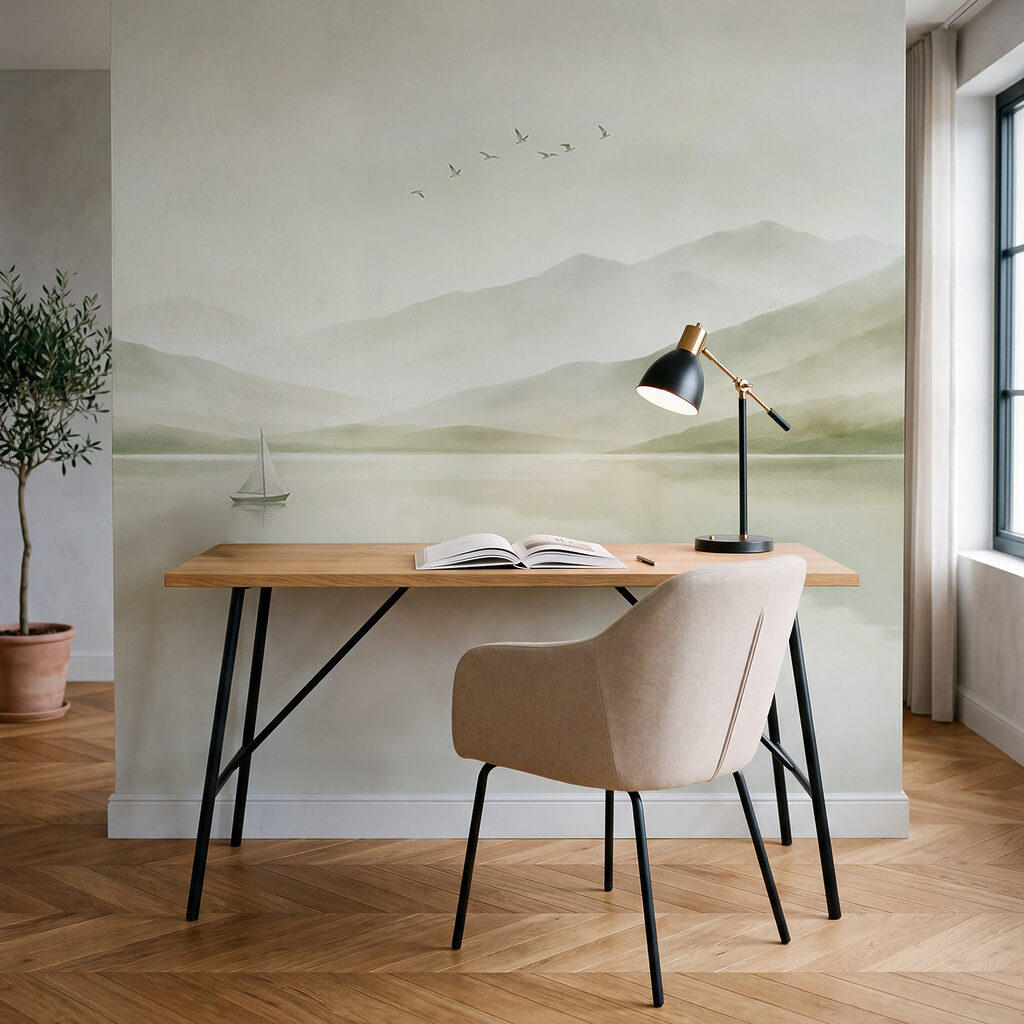 Zeilboot in een bergspiegeling — interieur 1