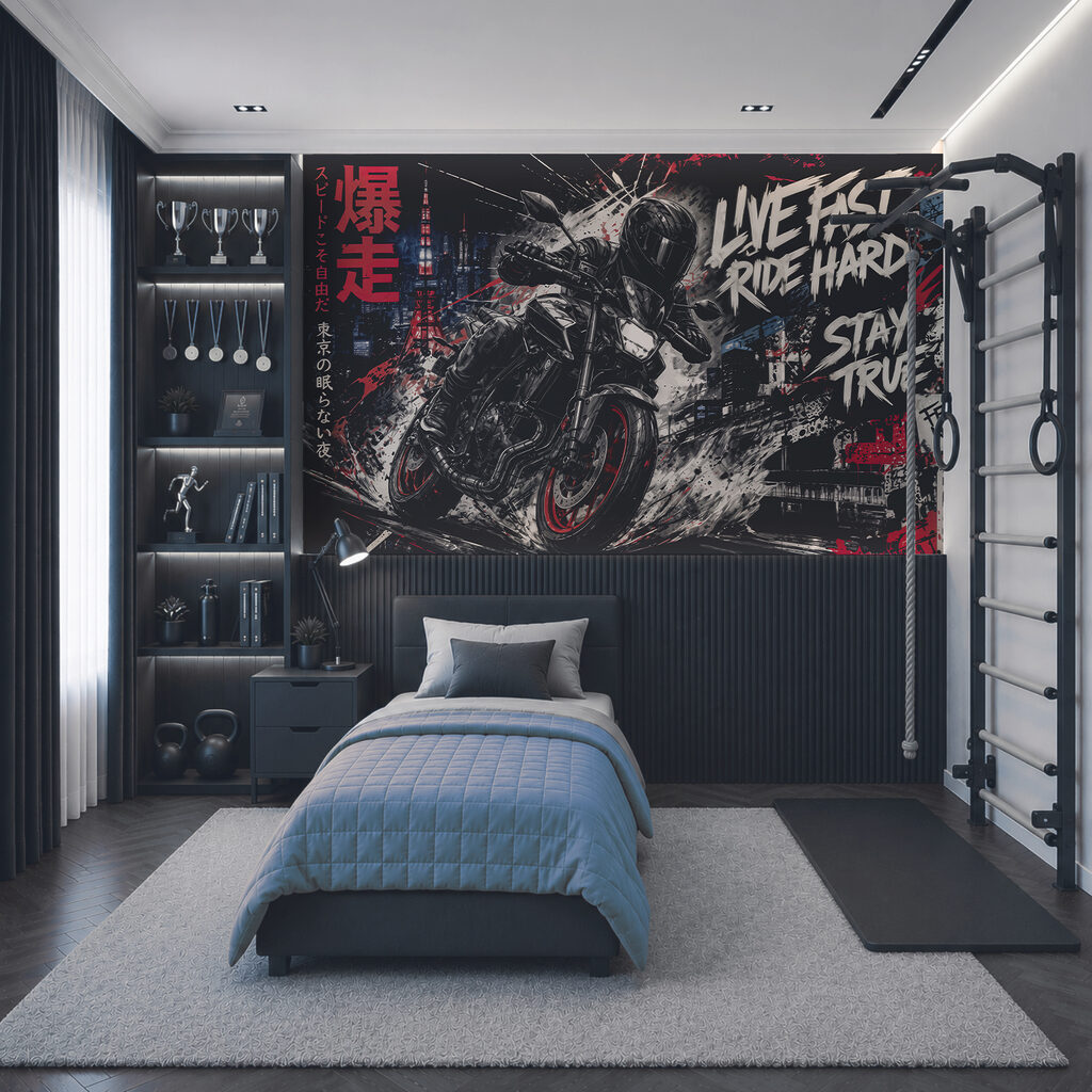 Motorrijden in ruwe letters — interieur 3