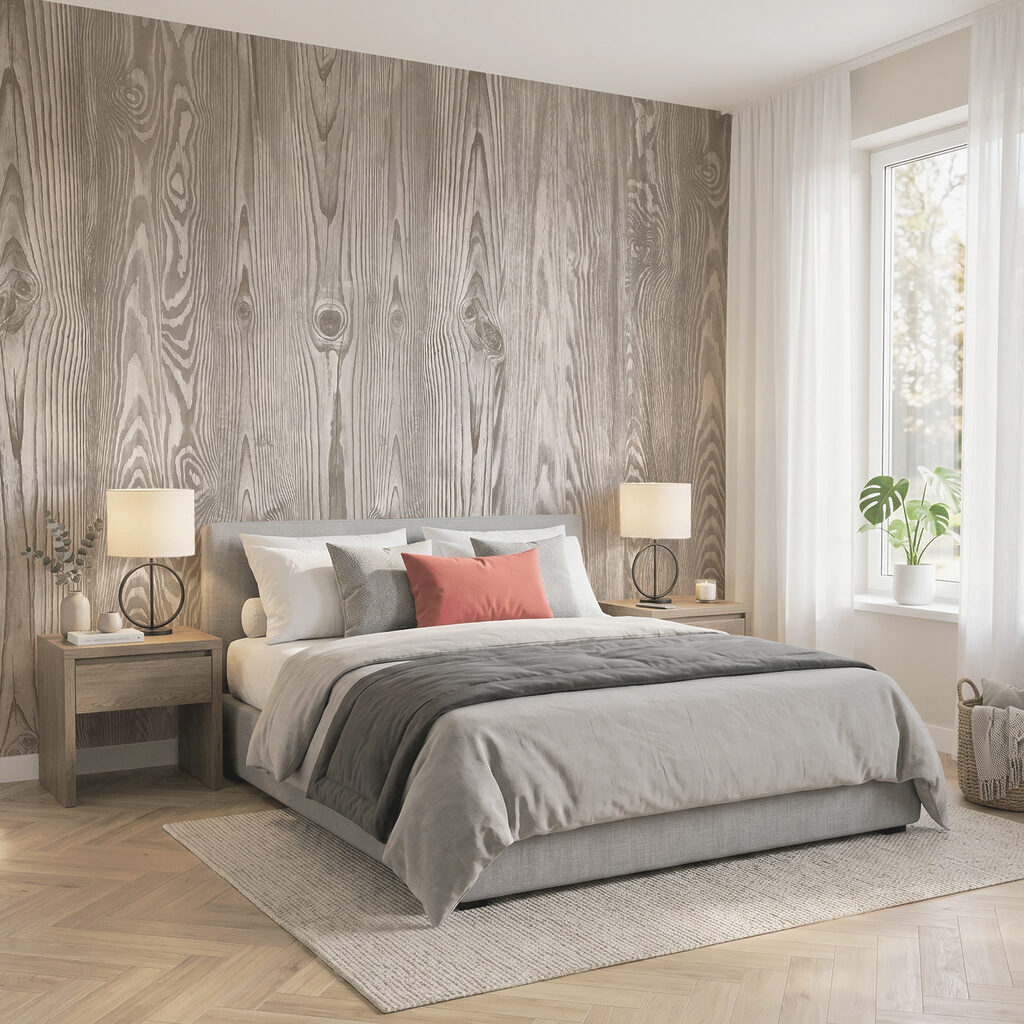 Neutraal houtpatroon, geïnspireerd op de natuur in een interieur