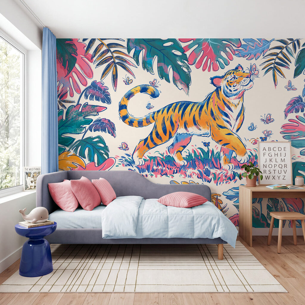 Tijger tussen bonte bladeren — interieur 3