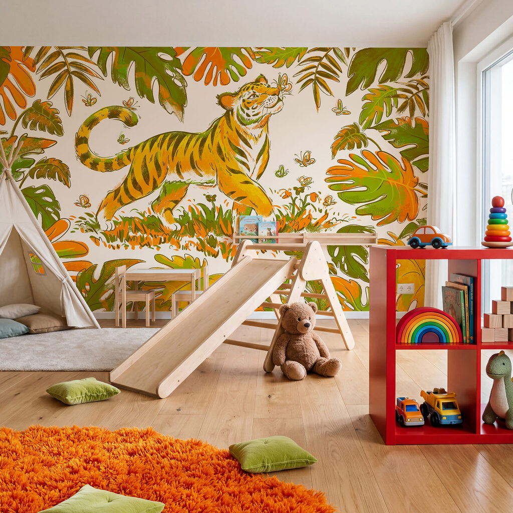 Tijger tussen bonte bladeren — interieur 2