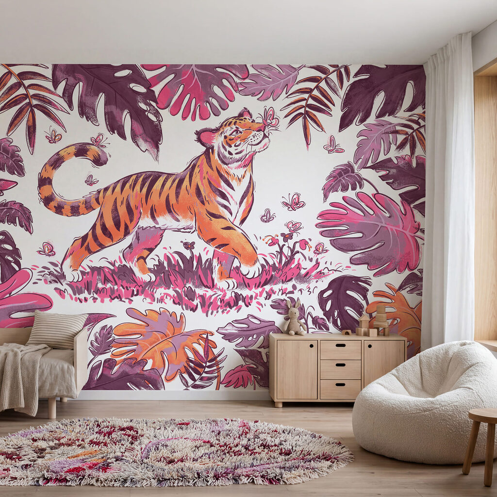 Tijger tussen bonte bladeren — interieur 1