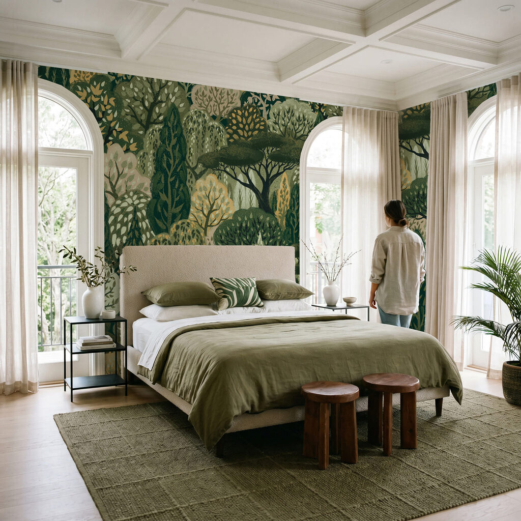 Herten tussen sierlijke bomen — interieur 2