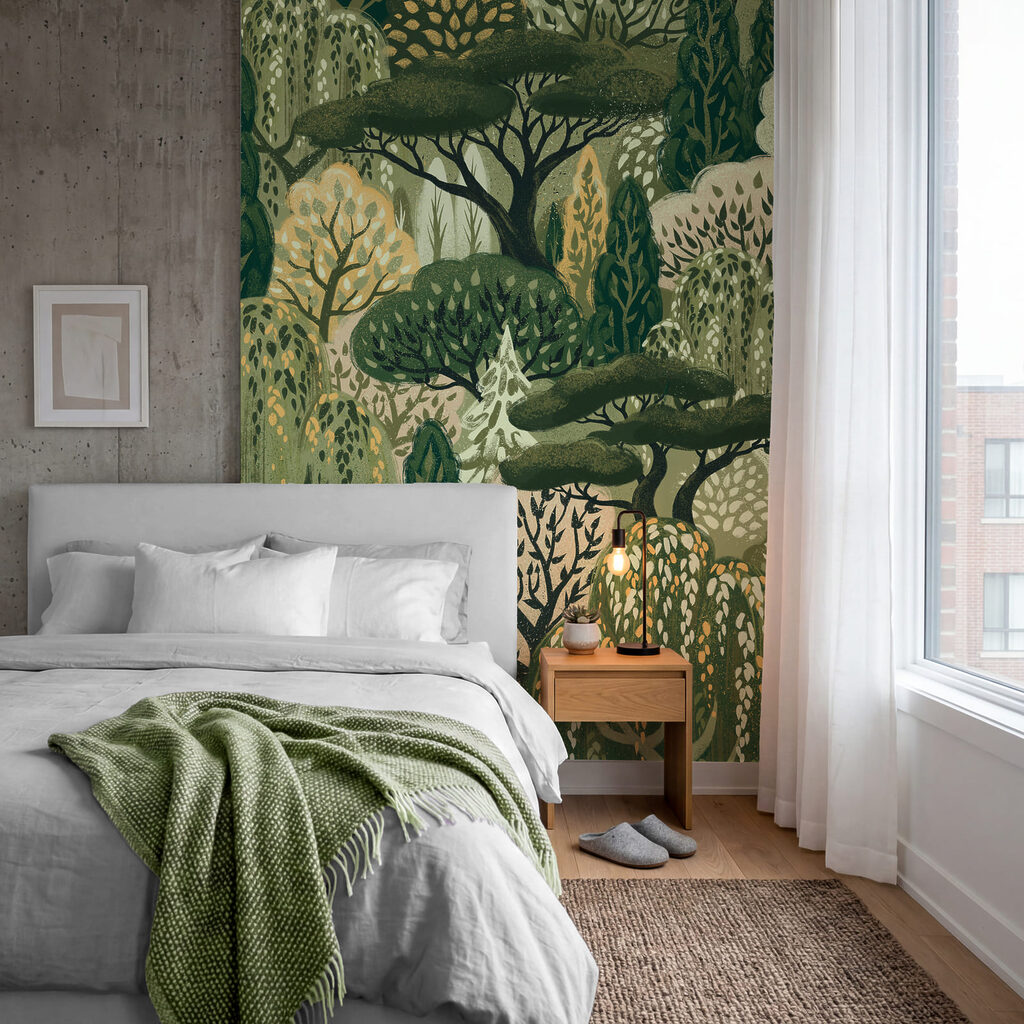 Herten tussen sierlijke bomen — interieur 3