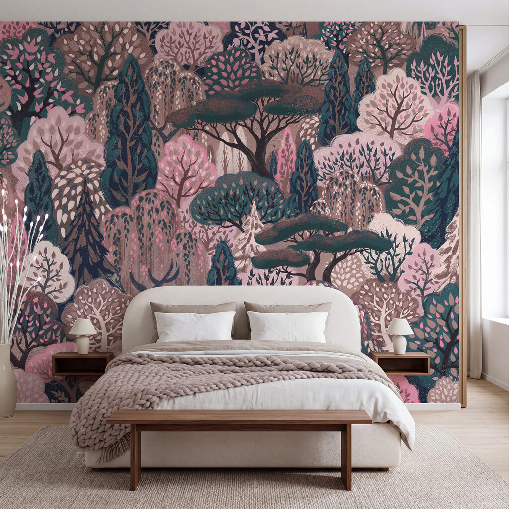 Herten tussen sierlijke bomen — interieur 1