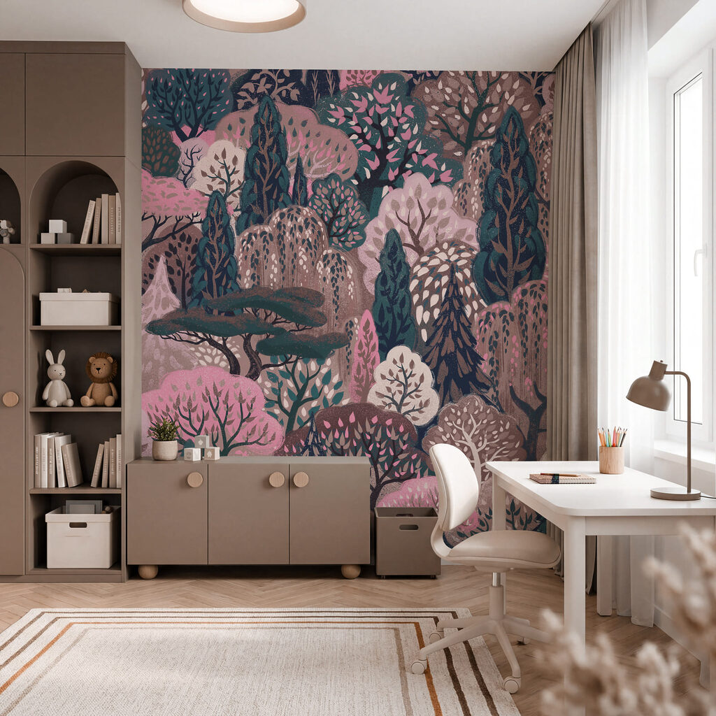 Herten tussen sierlijke bomen — interieur 2