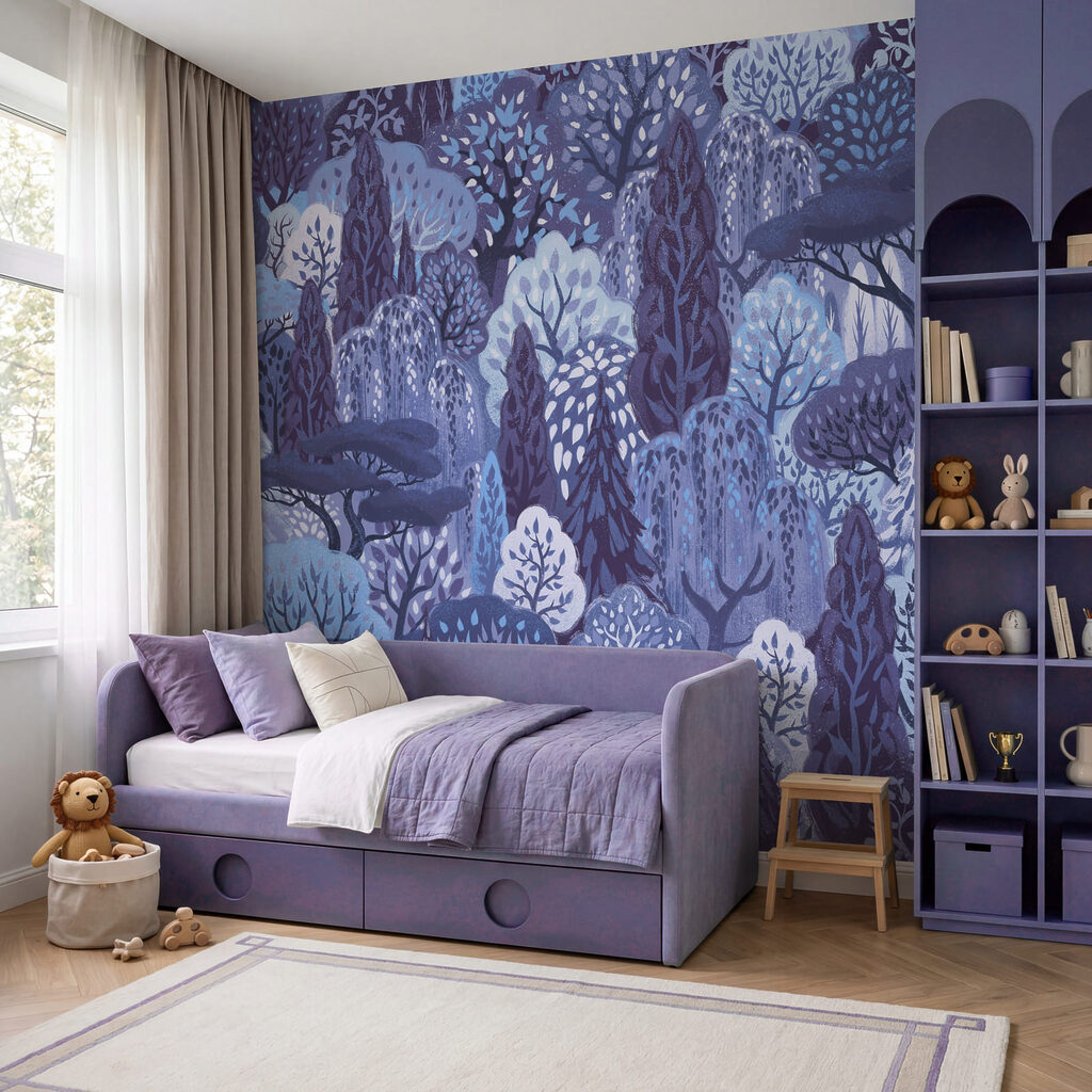 Herten tussen sierlijke bomen — interieur 2