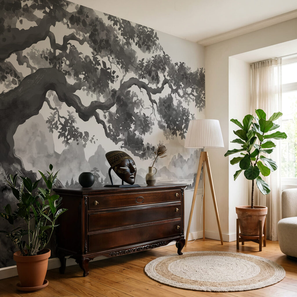Boomtak boven getekende eilandjes — interieur 3