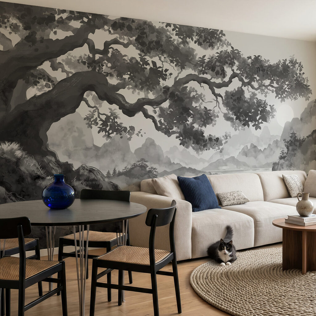 Boomtak boven getekende eilandjes — interieur 1