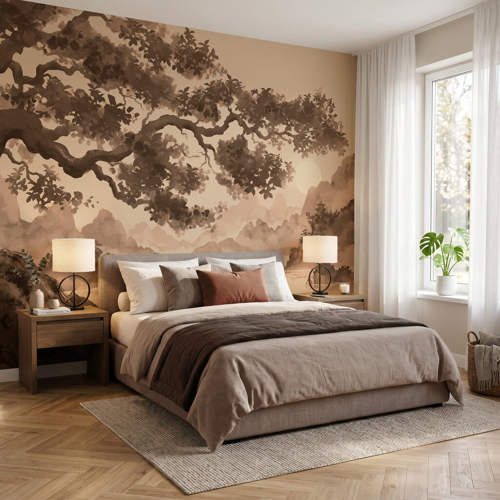 Boom op een heuvel aan het water — interieur 2