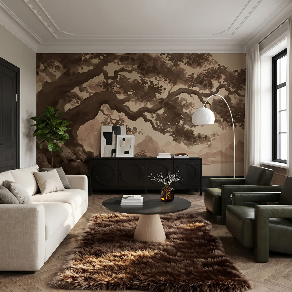 Boom op een heuvel aan het water — interieur 3