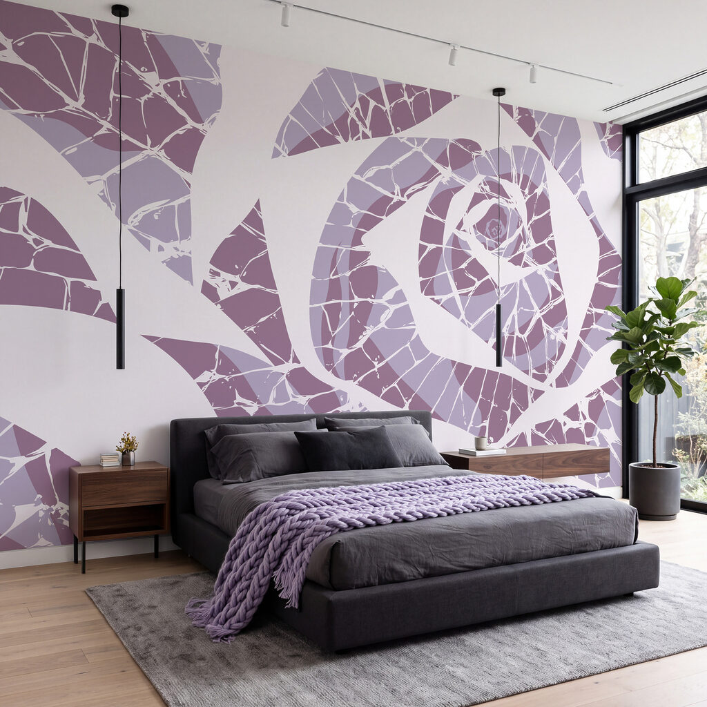 Roos in gebroken kleurstukjes — interieur 1