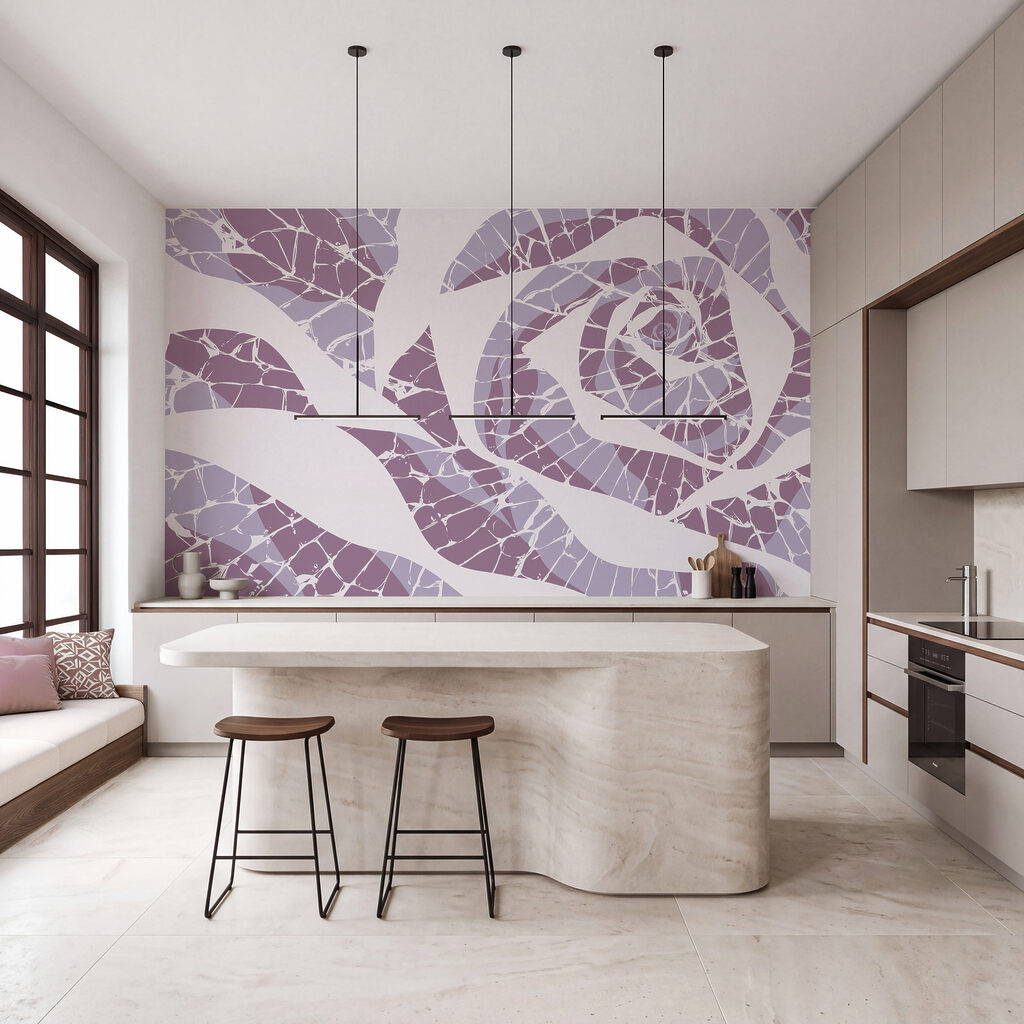 Roos in gebroken kleurstukjes — interieur 2