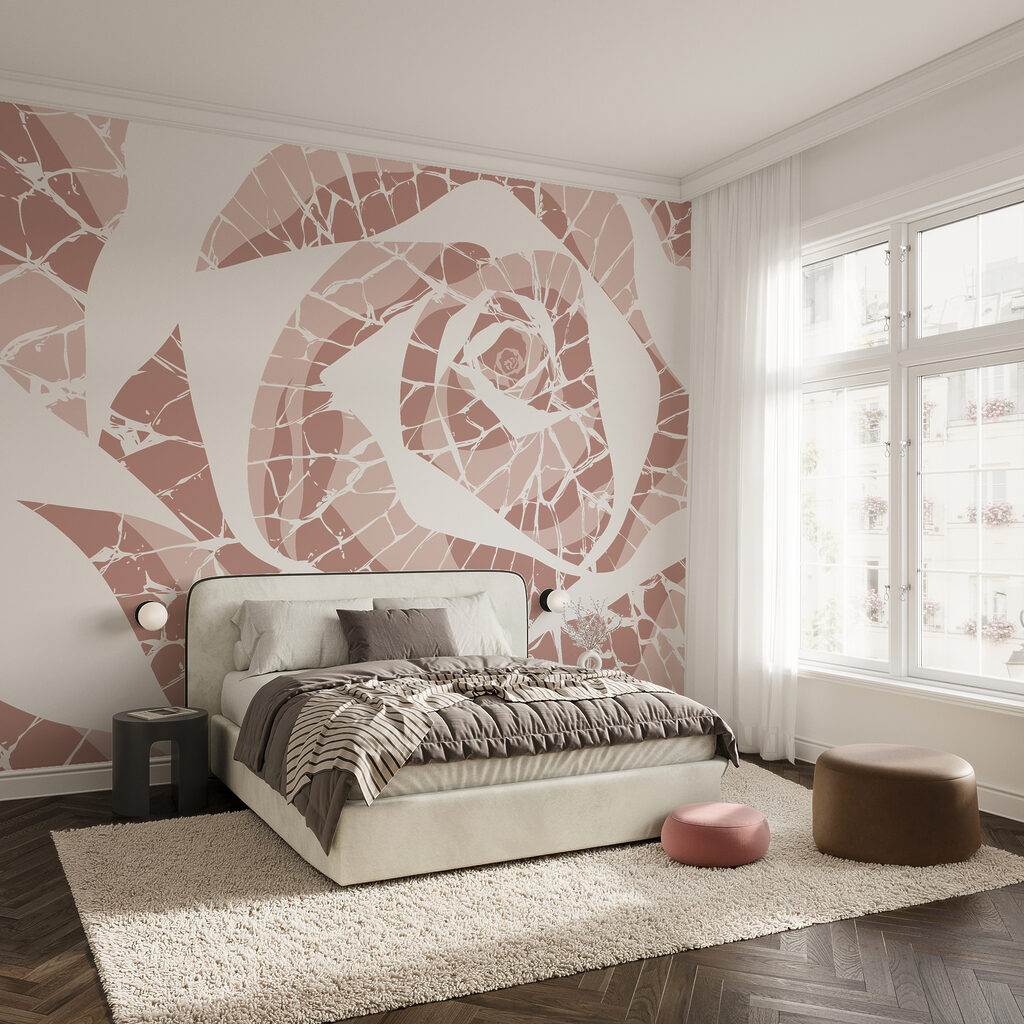 Roos in gebroken kleurstukjes — interieur 2