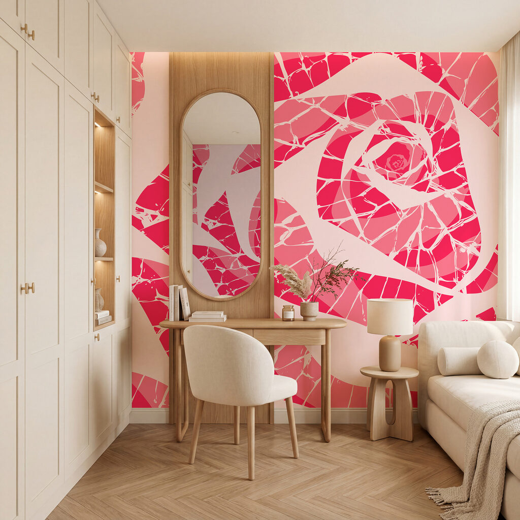 Roos in gebroken kleurstukjes — interieur 2