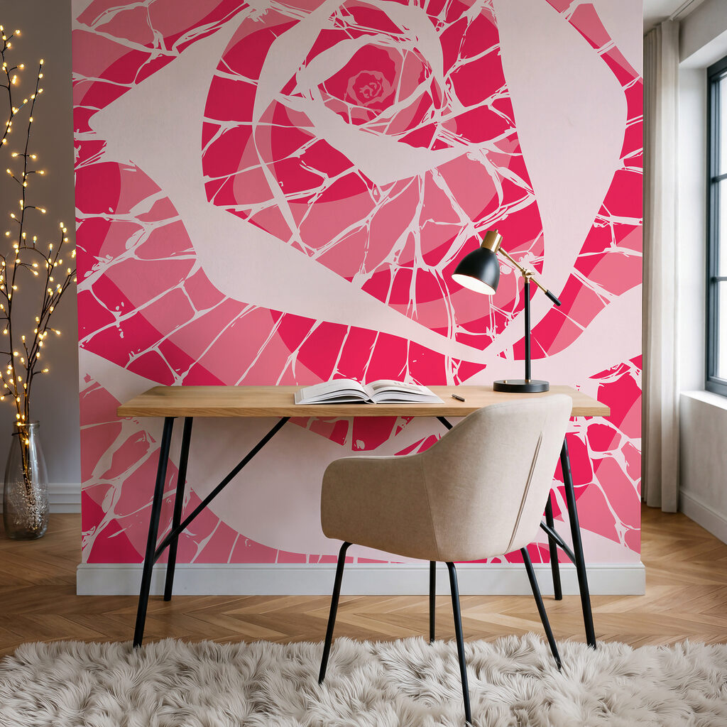 Roos in gebroken kleurstukjes — interieur 1