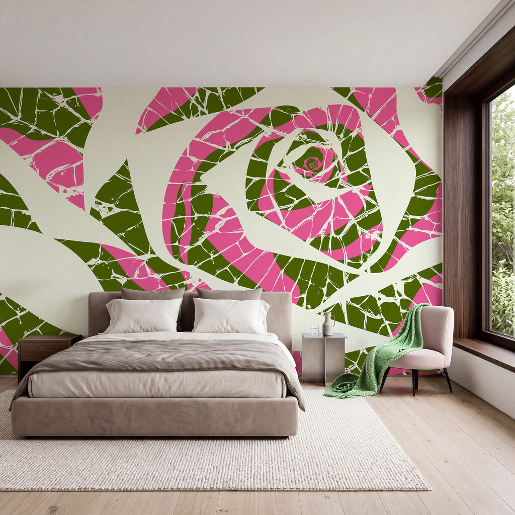 Roos in gebroken kleurstukjes — interieur 2
