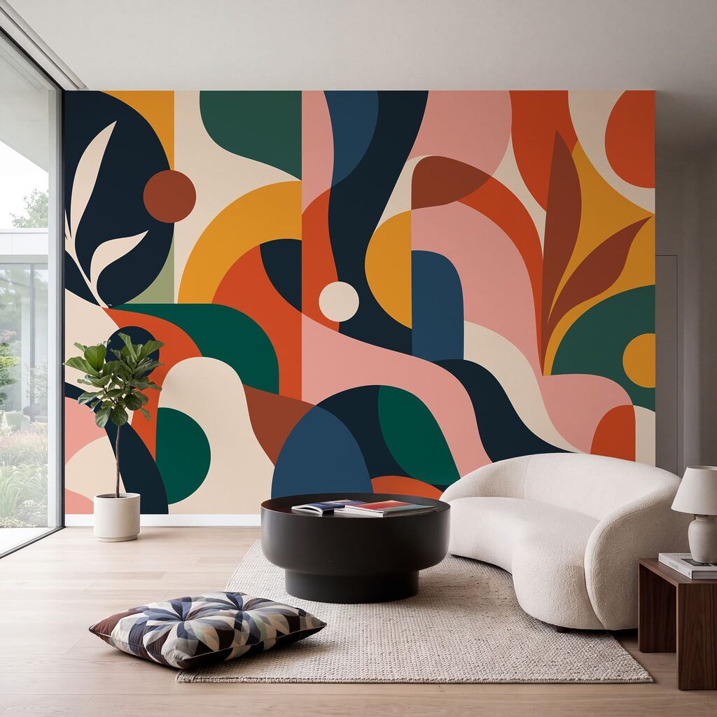 Kleurbanen rond kleine bladtakken — interieur 2