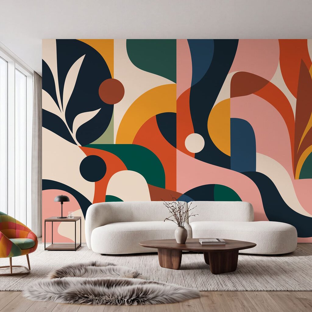Kleurbanen rond kleine bladtakken — interieur 3