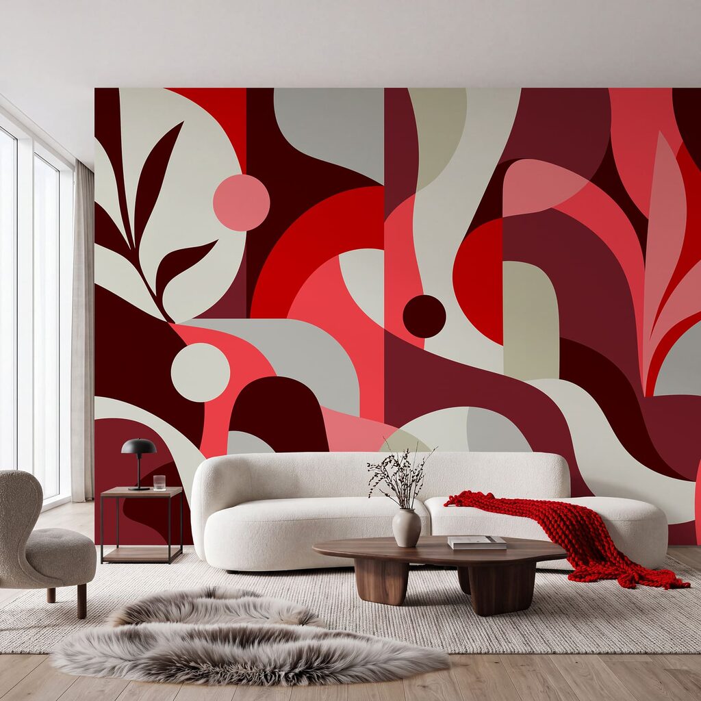 Kleurbanen rond kleine bladtakken — interieur 1