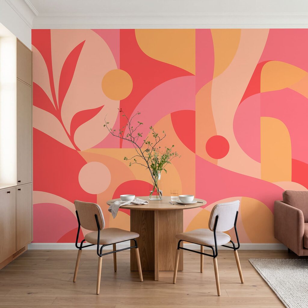 Kleurbanen rond kleine bladtakken — interieur 1