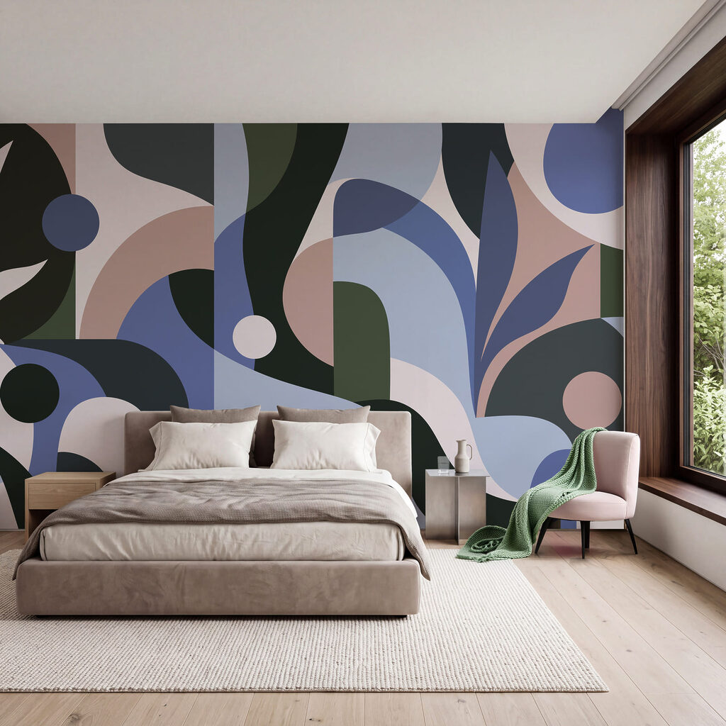 Kleurbanen rond kleine bladtakken — interieur 2