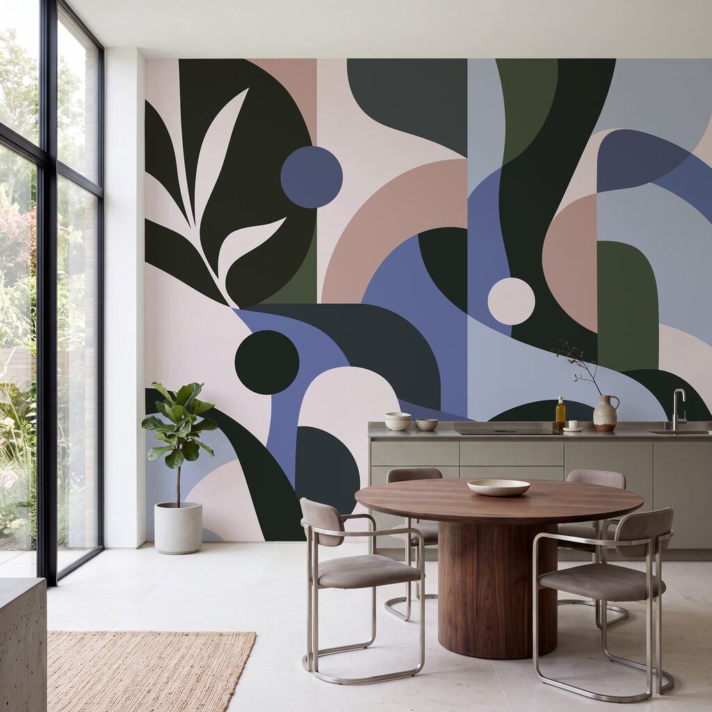 Kleurbanen rond kleine bladtakken — interieur 4