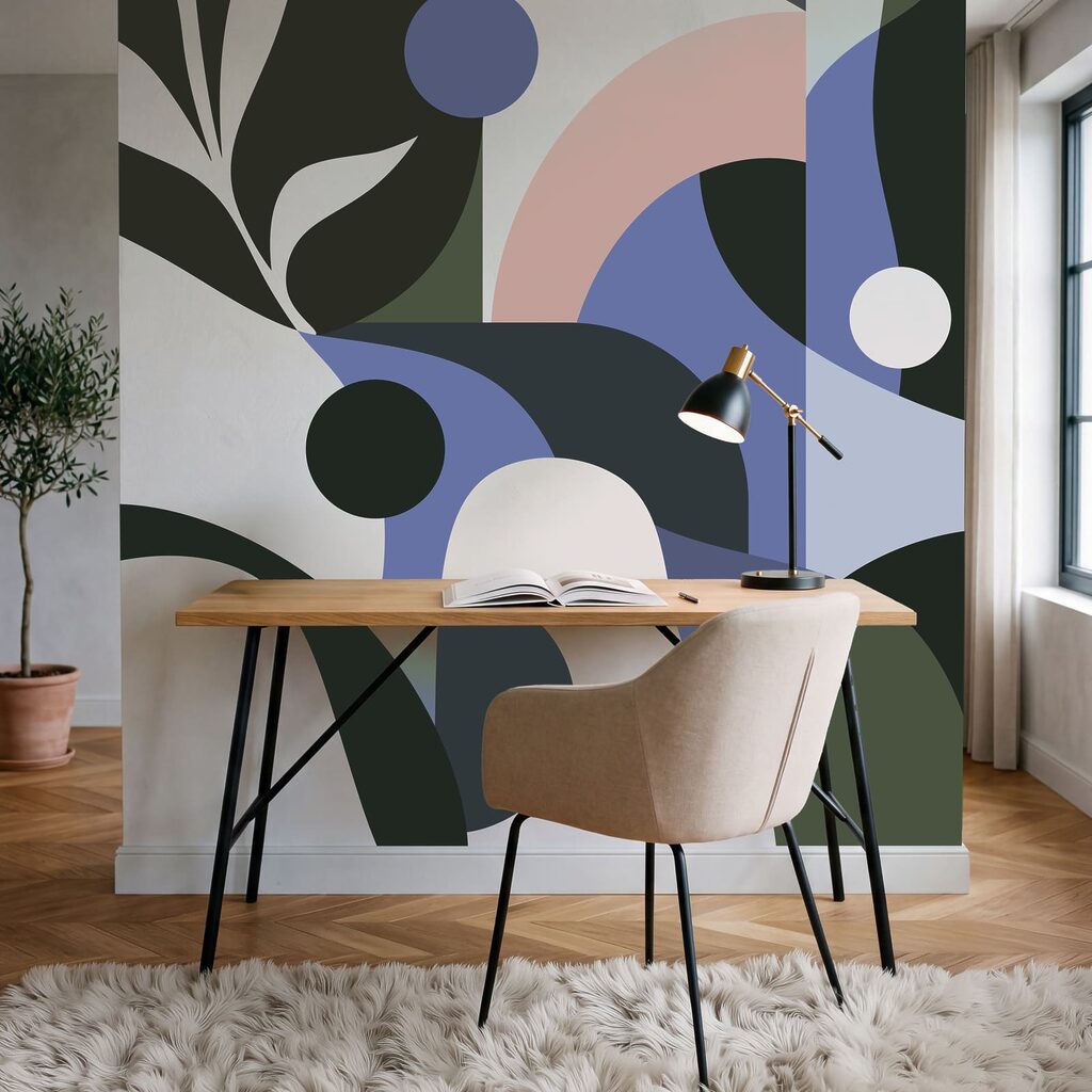 Kleurbanen rond kleine bladtakken — interieur 5