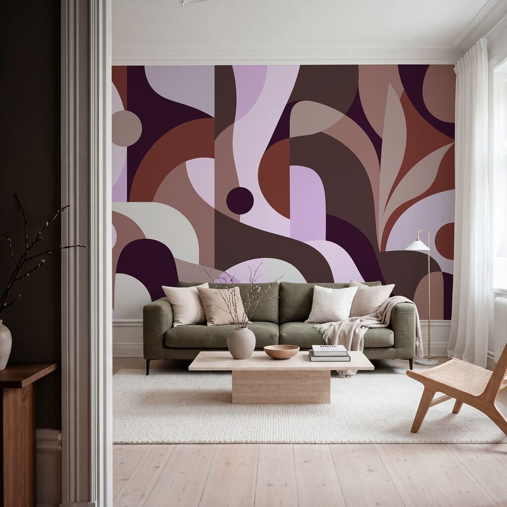 Kleurbanen rond kleine bladtakken — interieur 1