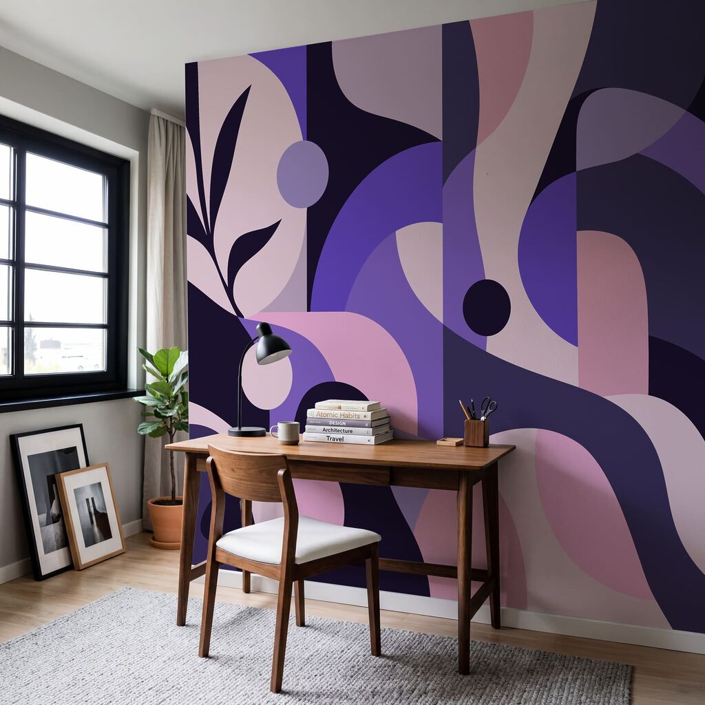 Kleurbanen rond kleine bladtakken — interieur 1