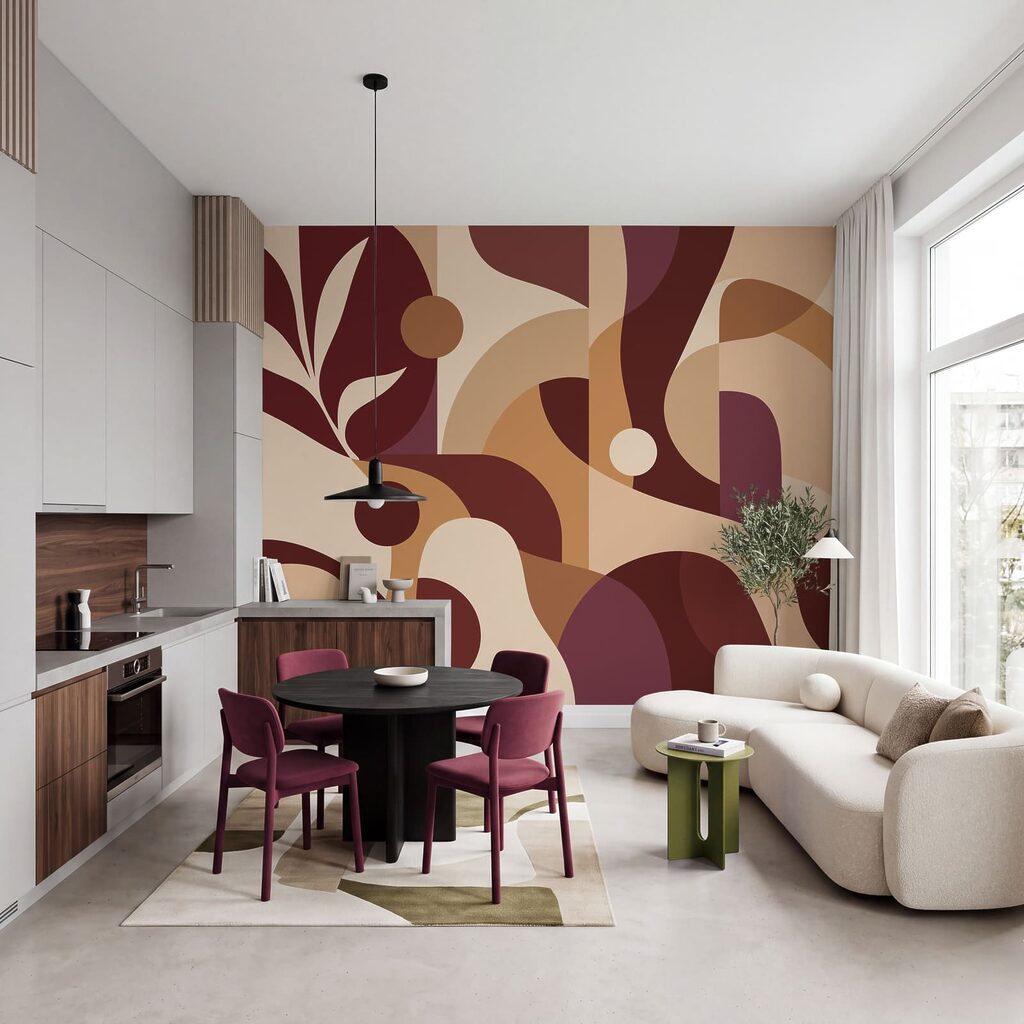 Kleurbanen rond kleine bladtakken — interieur 2