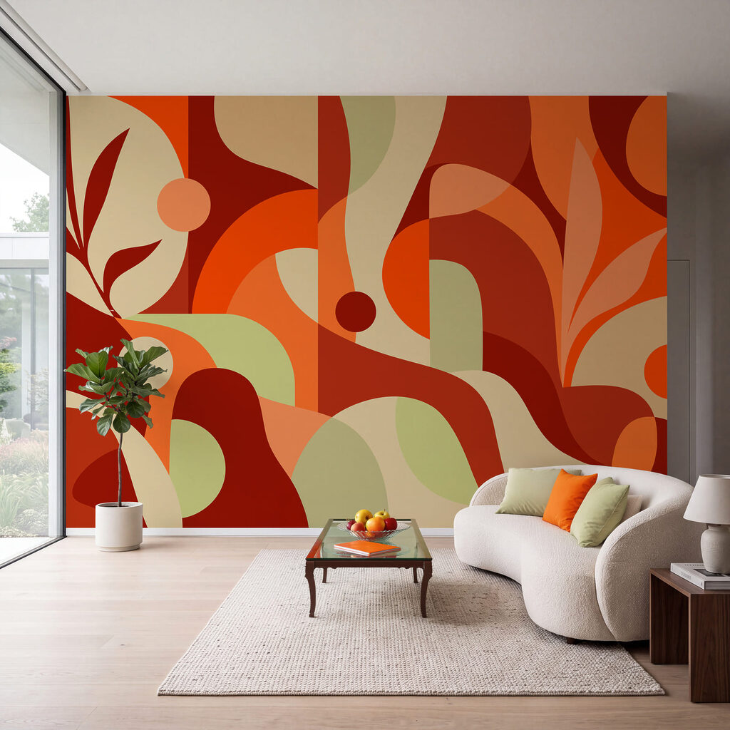 Kleurbanen rond kleine bladtakken — interieur 2