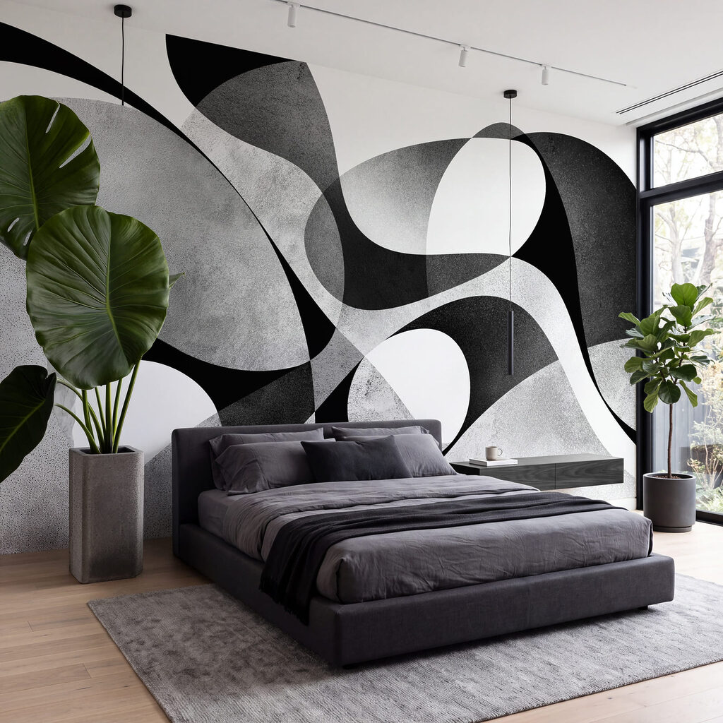 Zwart-witkunst in een interieur
