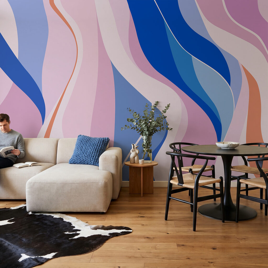 Kleurlinten in opwaartse golven — interieur 1