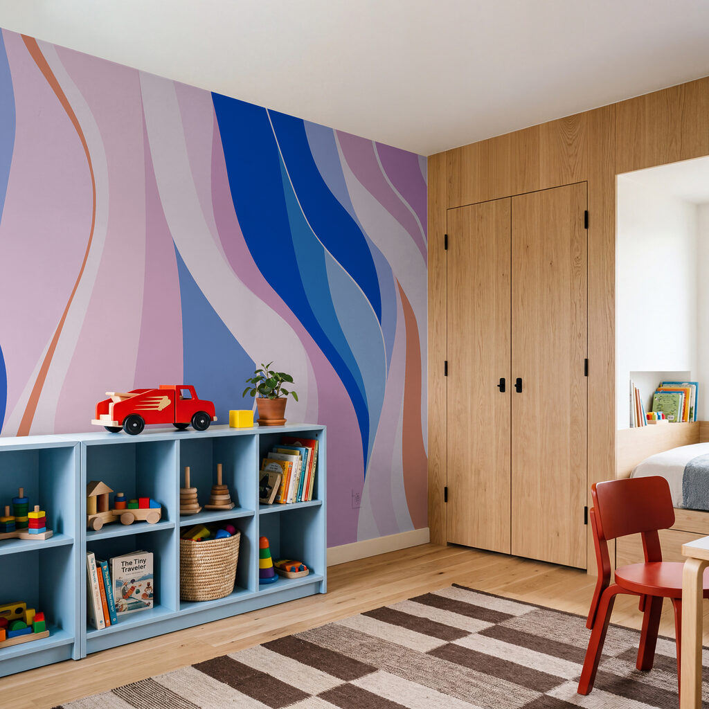 Kleurlinten in opwaartse golven — interieur 3