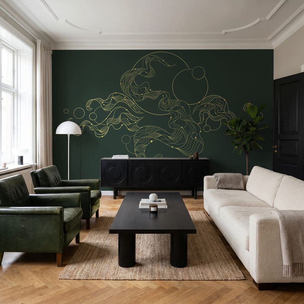 Geel en groen ontwerp — interieur 1
