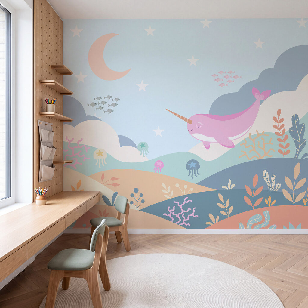 Narwal boven golvende zeetuinen — interieur 2